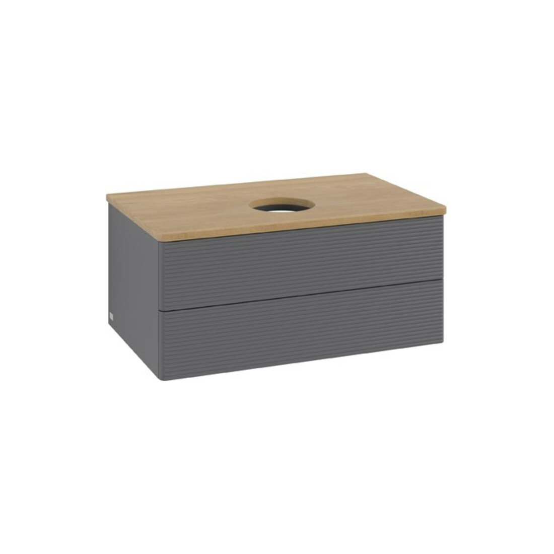 V&B Meuble sous lavabo avec structure de façade Antao 80x36x50cm, WBP chêne hon. Oa, anthracite m Lac