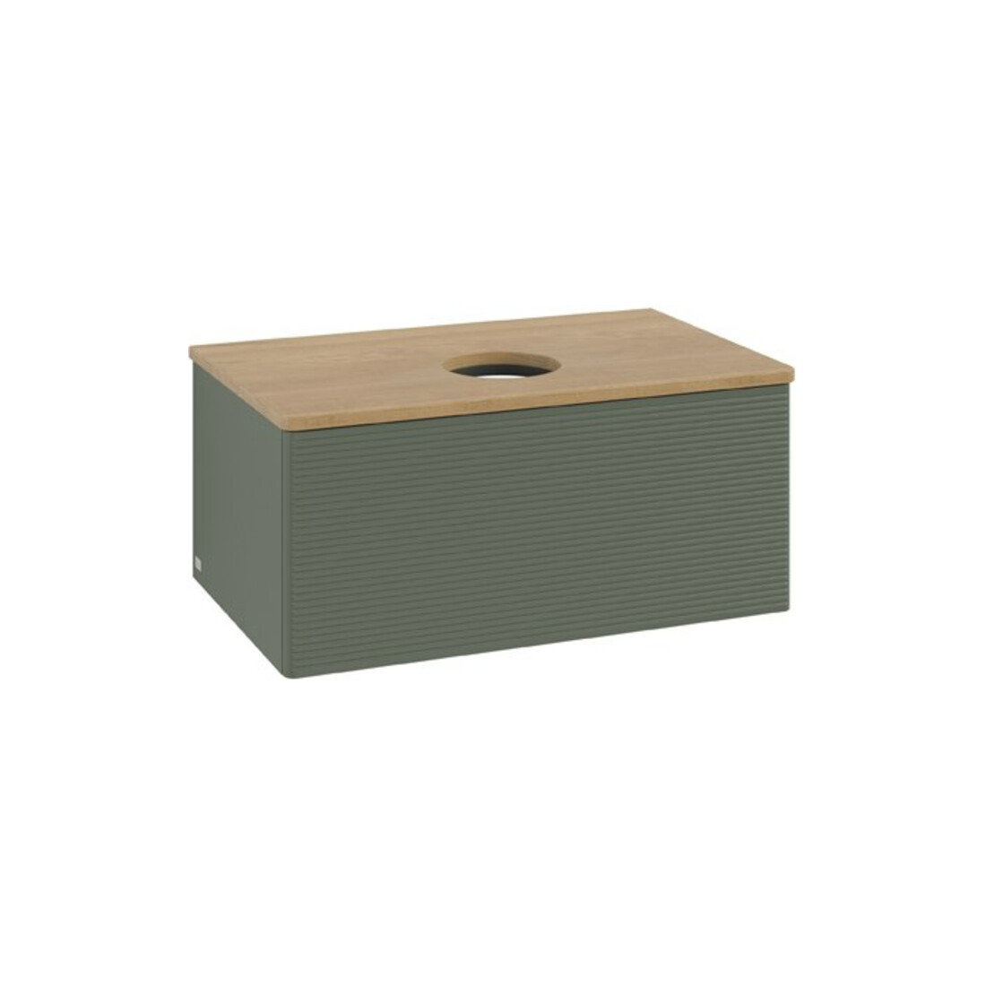 V&B Meuble sous lavabo avec structure de façade Antao 80x36x50cm, WBP chêne hon. Oa, laqué gris m