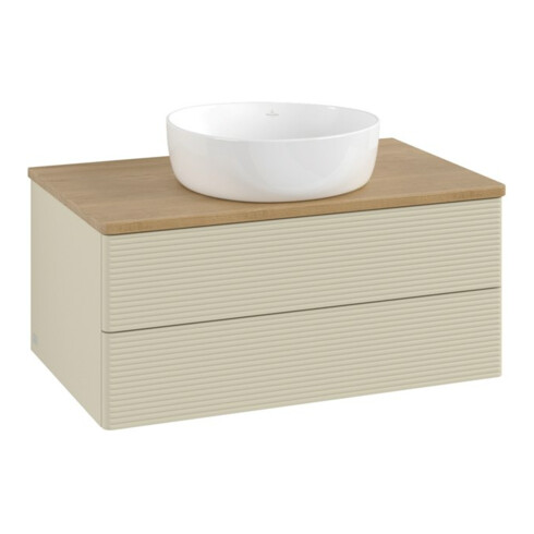 V&B Meuble sous lavabo avec structure de façade Antao 80x36x50cm, WBP chêne hon. Oa, si Gr m Lac