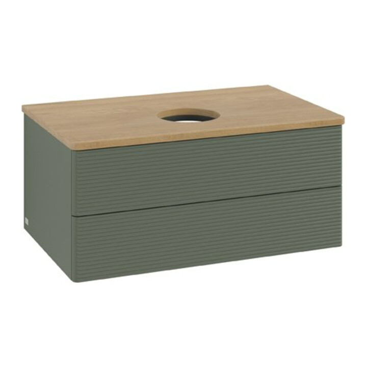 V&B Meuble sous lavabo avec structure de façade Antao 80x36x50cm, WBP hon. Oa, lea gre. m Lac