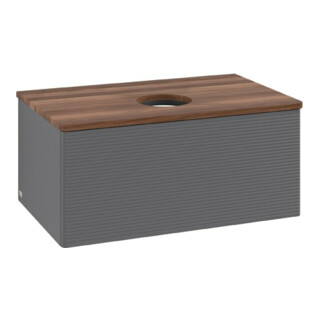 V&B Meuble sous lavabo avec structure de façade Antao 80x36x50cm, WBP w. wal, anthracite m Lac