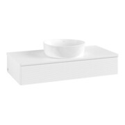 V&B Meuble sous-lavabo avec structure de façade, éclairage Antao 100x19x50cm, couleur WBP Lac, blanc avec Lac-3