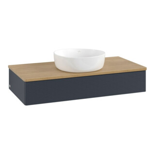V&B Meuble sous-lavabo avec structure de façade, éclairage Antao 100x19x50cm, WBP hon. Oa, md bl. m Lac