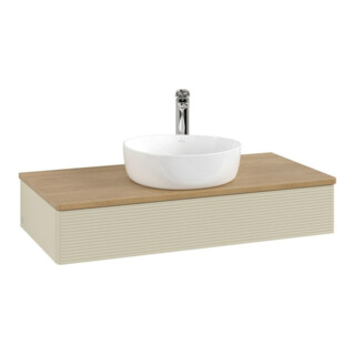 V&B Meuble sous lavabo avec structure de façade, éclairage Antao 100x19x50cm, WBP hon. Oa, si Gr m Lac