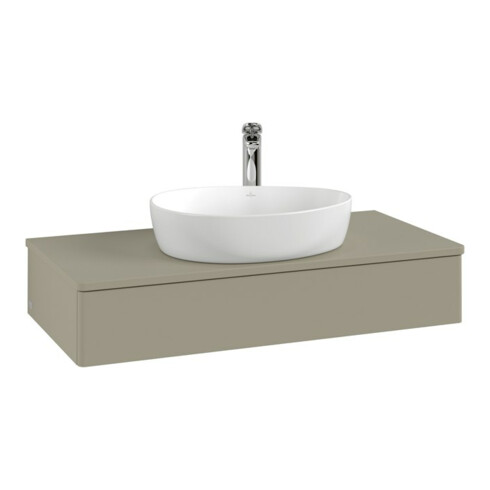 V&B Meuble sous lavabo avec structure de façade, éclairage Antao 100x19x50cm, WBP Lac, lea gre. m Lac