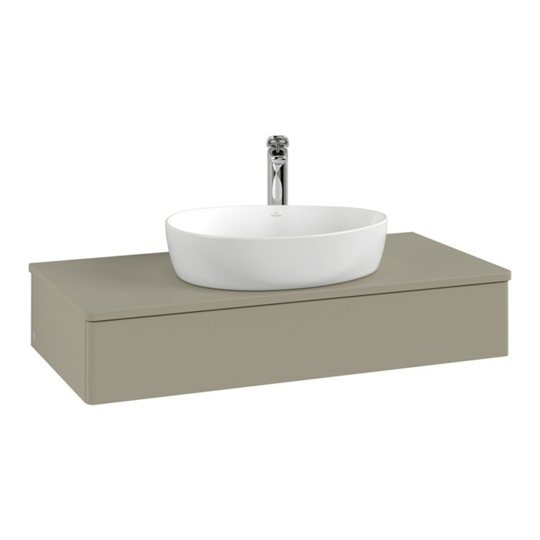 V&B Meuble sous lavabo avec structure de façade, éclairage Antao 100x19x50cm, WBP Lac, lea gre. m Lac
