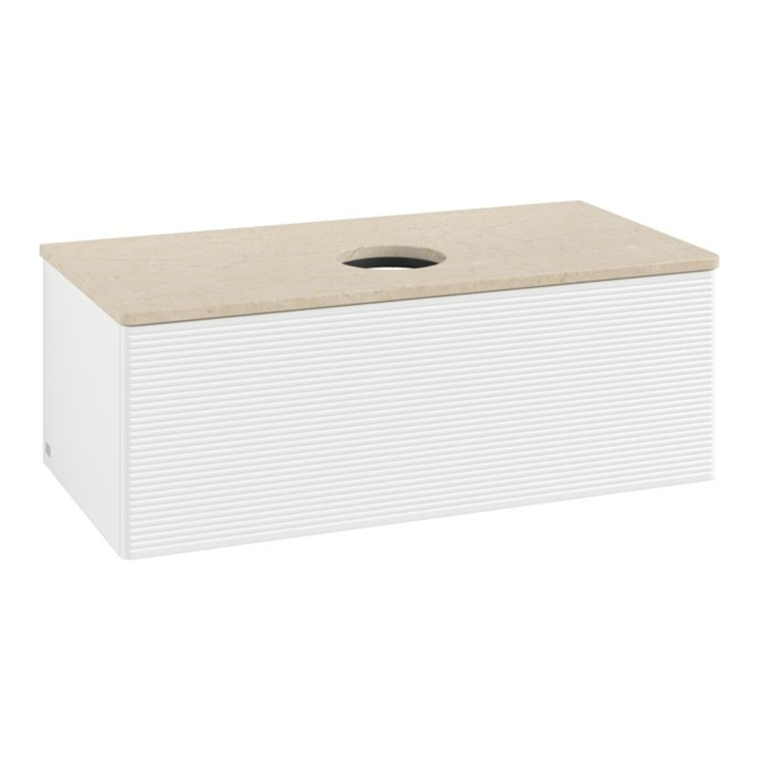 V&B Meuble sous lavabo avec structure de façade, éclairage Antao 100x36x50cm, couleur WBP botti., blanc mat Lac