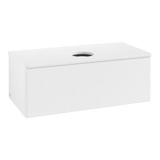 V&B Meuble sous lavabo avec structure de façade, éclairage Antao 100x36x50cm, couleur WBP Lac, blanc avec Lac