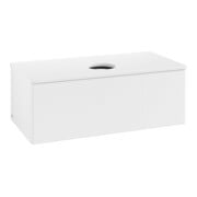 V&B Meuble sous lavabo avec structure de façade, éclairage Antao 100x36x50cm, couleur WBP Lac, blanc avec Lac
