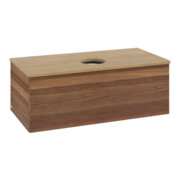 V&B Meuble sous lavabo avec structure de façade, éclairage Antao 100x36x50cm, couleur WBP miel Oa, blanc wal-4