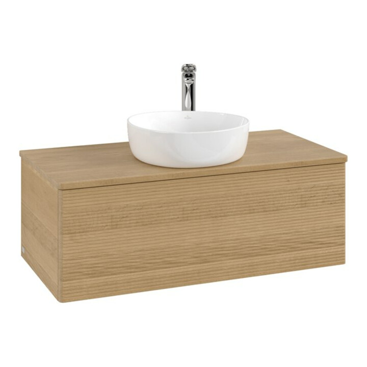 V&B Meuble sous lavabo avec structure de façade, éclairage Antao 100x36x50cm, H I P, WBP hon. Oa, hon. Oa