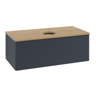 V&B Meuble sous lavabo avec structure de façade, éclairage Antao 100x36x50cm, HG, WBP hon. Oa, md b m Lac
