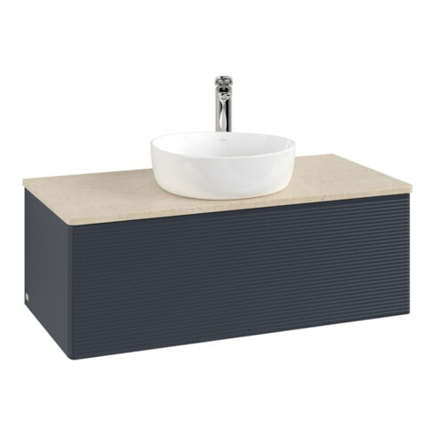 V&B Meuble sous lavabo avec structure de façade, éclairage Antao 100x36x50cm, HI, WBP botti., md b m Lac