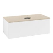 V&B Meuble sous lavabo avec structure de façade, éclairage Antao 100x36x50cm, HL, WBP botti., blanc mat Lac