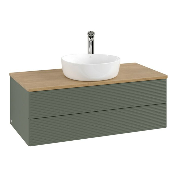 V&B Meuble sous lavabo avec structure de façade - Éclairage Antao 100x36x50cm, HL, WBP hon. Oa, le g. m La