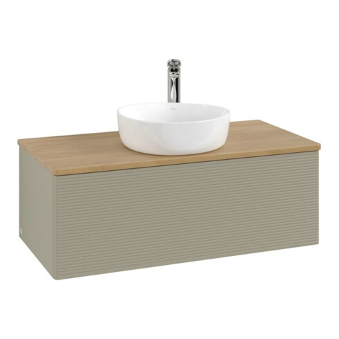 V&B Meuble sous-lavabo avec structure de façade, éclairage Antao 100x36x50cm, HL, WBP hon. Oa, st G m Lac