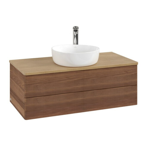 V&B Meuble sous lavabo avec structure de façade - Éclairage Antao 100x36x50cm, HL, WBP hon. Oa, w. wal