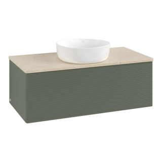 V&B Meuble sous-lavabo avec structure de façade, éclairage Antao 100x36x50cm, WBP botti., lea gre. m Lac