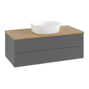 V&B Meuble sous lavabo avec structure de façade - Éclairage Antao 100x36x50cm, WBP chêne hon. Oa, Anthracite m Lac-3