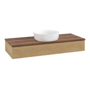 V&B Meuble sous-lavabo avec structure de façade, éclairage Antao 120x19x50cm, couleur WBP chêne miel-4