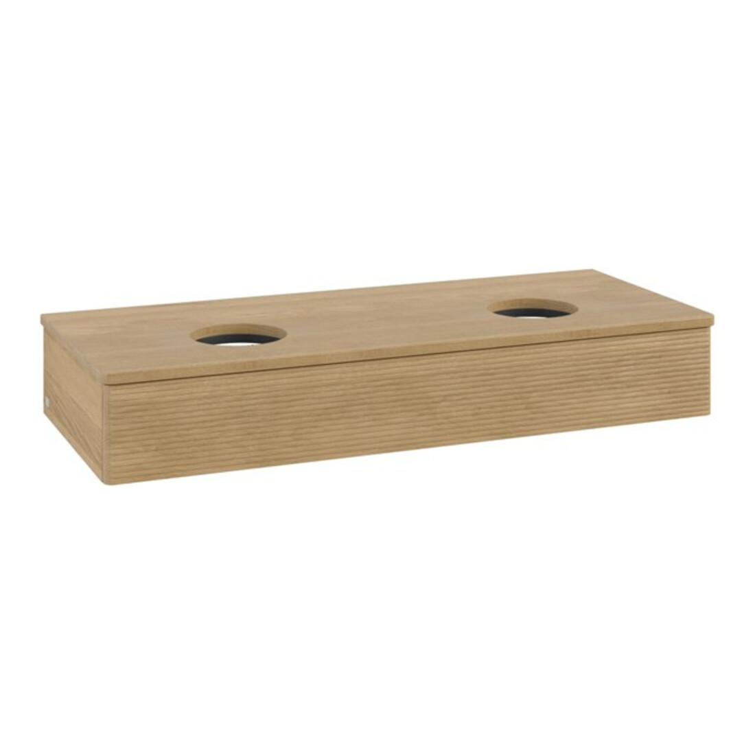 V&B Meuble sous lavabo avec structure de façade, éclairage Antao 120x19x50cm, couleur WBP chêne miel, chêne miel