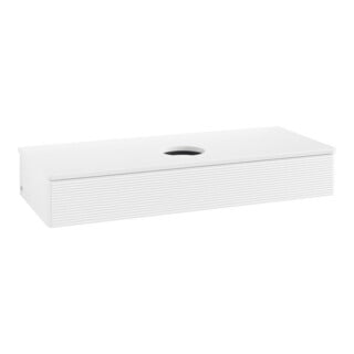 V&B Meuble sous lavabo avec structure de façade, éclairage Antao 120x19x50cm, couleur WBP Lac, blanc avec Lac