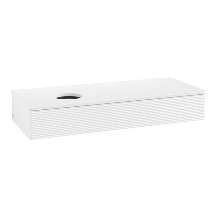 V&B Meuble sous-lavabo avec structure de façade, éclairage Antao 120x19x50cm, couleur WBP Lac, blanc avec Lac