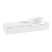 V&B Meuble sous lavabo avec structure de façade, éclairage Antao 120x19x50cm, couleur WBP Lac, blanc avec Lac-3