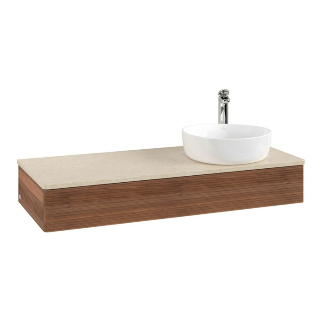 V&B Meuble sous lavabo avec structure de façade, éclairage Antao 120x19x50cm, H I P, WBP botti., blanc noyer