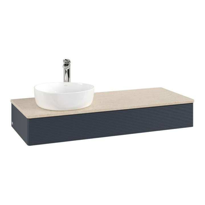 V&B Meuble sous lavabo avec structure de façade, éclairage Antao 120x19x50cm, H I P, WBP botti., md b m Lac
