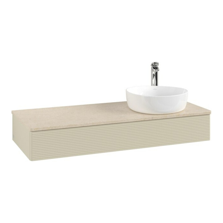 V&B Meuble sous lavabo avec structure de façade, éclairage Antao 120x19x50cm, H I P, WBP botti., si Gr m Lac