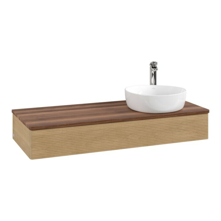 V&B Meuble sous lavabo avec structure de façade, éclairage Antao 120x19x50cm, H I P, WBP w. wal, hon. Oa