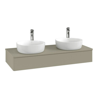 V&B Meuble sous-lavabo avec structure de façade, éclairage Antao 120x19x50cm, HI, WBP Laqué, md bl. m Laqué