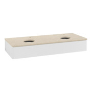 V&B Meuble sous lavabo avec structure de façade, éclairage Antao 120x19x50cm, HL, WBP botti., blanc brillant Lac