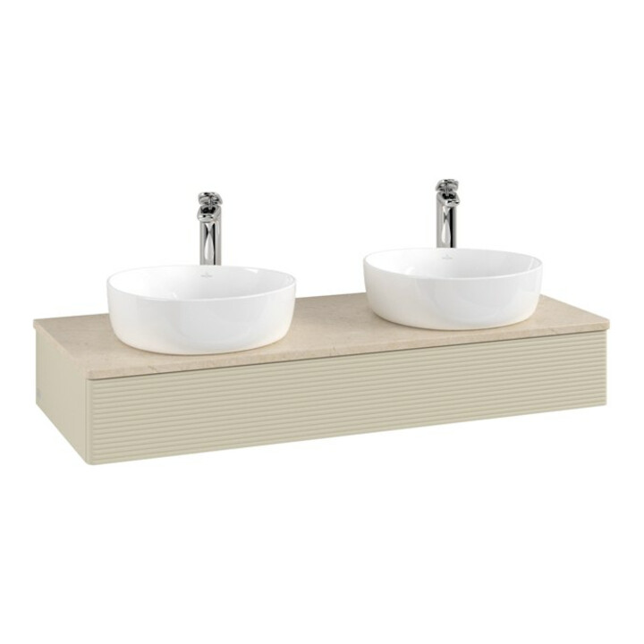 V&B Meuble sous lavabo avec structure de façade, éclairage Antao 120x19x50cm, HL, WBP botti., si Gr m Lac