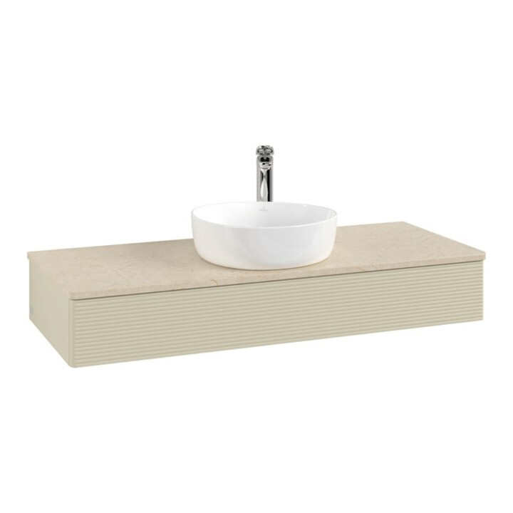 V&B Meuble sous lavabo avec structure de façade, éclairage Antao 120x19x50cm, HL, WBP botti., si Gr m Lac