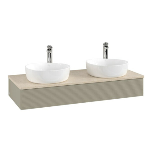 V&B Meuble sous-lavabo avec structure de façade, éclairage Antao 120x19x50cm, HL, WBP botti., st Gr m Lac