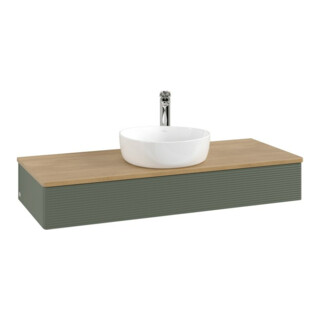 V&B Meuble sous lavabo avec structure de façade, éclairage Antao 120x19x50cm, HL, WBP hon. Oa, le g. m La