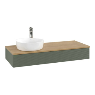 V&B Meuble sous lavabo avec structure de façade, éclairage Antao 120x19x50cm, HL, WBP hon. Oa, le g. m La