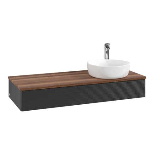 V&B Meuble sous lavabo avec structure de façade, éclairage Antao 120x19x50cm, HL, WBP w. wal, bleu m Lac
