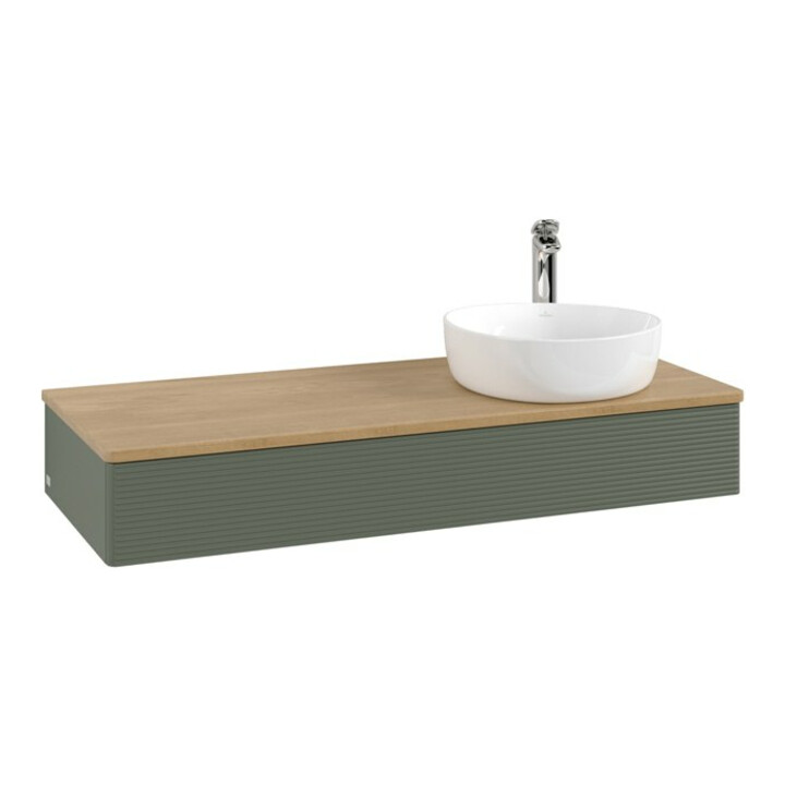 V&B Meuble sous lavabo avec structure de façade, éclairage Antao 120x19x50cm, HLP, WBP hon. Oa, le g. m La