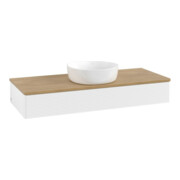 V&B Meuble sous lavabo avec structure de façade, éclairage Antao 120x19x50cm, WBP chêne hon. Oa, blanc m Lac-3