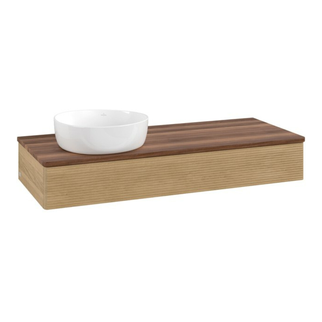 V&B Meuble sous-lavabo avec structure de façade, éclairage Antao 120x19x50cm, WBP couleur w. wal, chêne miel