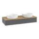 V&B Meuble sous lavabo avec structure de façade, éclairage Antao 120x19x50cm, WBP hon. Oa, Anthrac. m Lac-4
