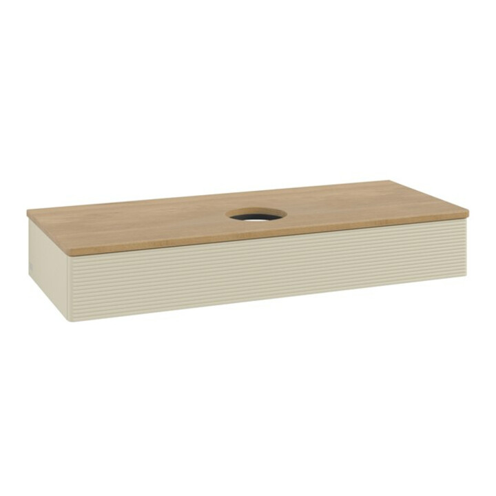 V&B Meuble sous lavabo avec structure de façade, éclairage Antao 120x19x50cm, WBP hon. Oa, si Gr m Lac