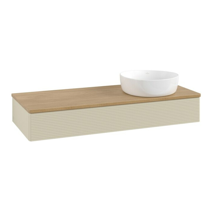 V&B Meuble sous-lavabo avec structure de façade, éclairage Antao 120x19x50cm, WBP hon. Oa, si Gr m Lac