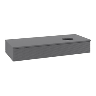 V&B Meuble sous lavabo avec structure de façade, éclairage Antao 120x19x50cm, WBP Laqué, Anthracite m Laqué