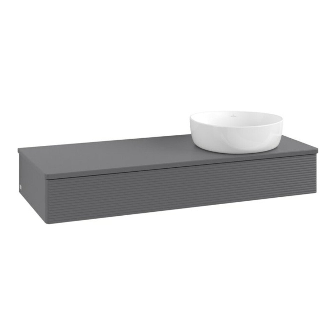 V&B Meuble sous lavabo avec structure de façade, éclairage Antao 120x19x50cm, WBP Laqué, Anthracite m Laqué