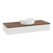 V&B Meuble sous-lavabo avec structure de façade, éclairage Antao 120x19x50cm, WBP w. wal, blanc brillant Lac