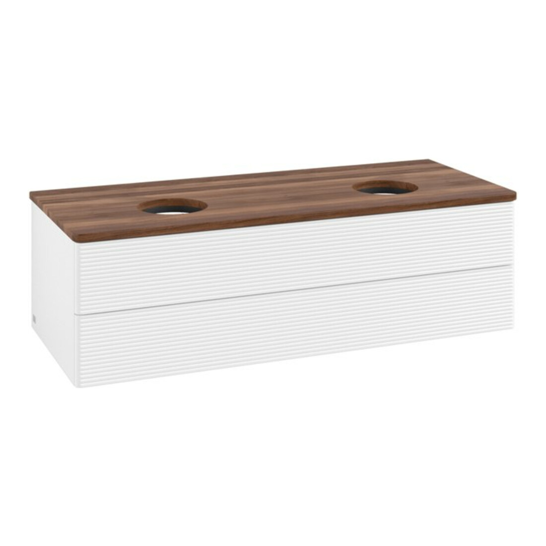 V&B Meuble sous-lavabo avec structure de façade, éclairage Antao 120x36x50cm, couleur WBP blanc wal, blanc m Lac